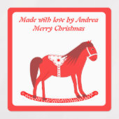 スカンジナビアのクリスマスロッキングホースカスタム ラベル (デザイン1)
