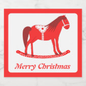 スカンジナビアのクリスマスロッキングホースカスタム リキュールボトルラベル (シングルラベル)