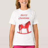 スカンジナビアのクリスマスロッキングホースカスタム Tシャツ (正面)