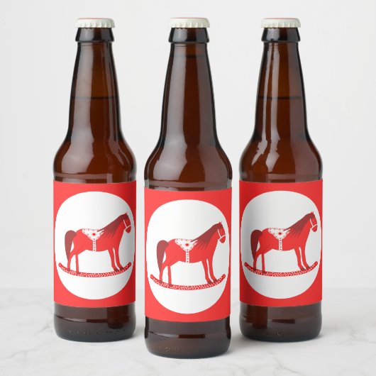 スカンジナビアのクリスマスロッキングホース ビールラベル (ボトル)