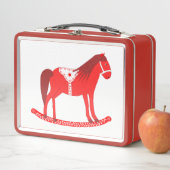 スカンジナビアのクリスマスロッキングホース メタルランチボックス (インサイチュ)