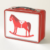 スカンジナビアのクリスマスロッキングホース メタルランチボックス (裏面)