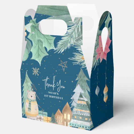 スカンジナビアのクリスマス冬の最初の誕生日 フェイバーボックス (オープン)