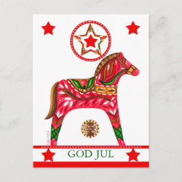 スカンジナビアのクリスマス挨拶カスタム文字付き シーズンポストカード