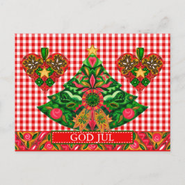 スカンジナビアのクリスマス挨拶カスタム文字付き シーズンポストカード