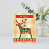 スカンジナビアのクリスマス挨拶カスタム文字付き シーズンポストカード (スタンド正面)