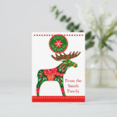 スカンジナビアのクリスマス挨拶カスタム文字付き シーズンポストカード (スタンド正面)
