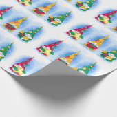 スカンジナビアのクリスマス格言ウォーターカラーホリデー ラッピングペーパー (角)