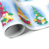 スカンジナビアのクリスマス格言ウォーターカラーホリデー ラッピングペーパー (ロールコーナー)