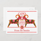 スカンジナビアのクリスマス神ジュルグリーティング シーズンポストカード (正面/裏面)