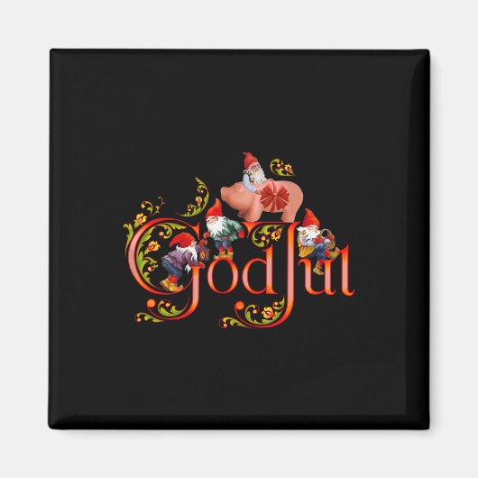 スカンジナビアのクリスマス神ジュルマルジパンピグ マグネット (正面)