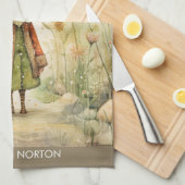 スカンジナビアのクリスマス秋格言 キッチンタオル (四つ折り)