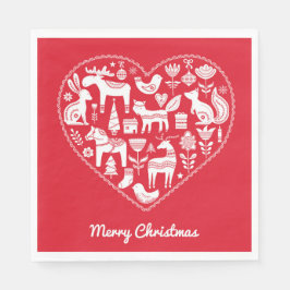 スカンジナビアのクリスマス紙ナプキンス スタンダードランチョンナプキン