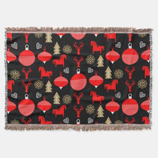 スカンジナビアのクリスマス装飾 スローブランケット (正面)