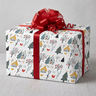 スカンジナビアのクリスマス ラッピングペーパー