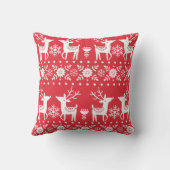 スカンジナビアのクリスマス：雪と鹿 クッション (裏面)