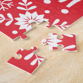 スカンジナビアのクリスマス：雪と鹿 ジグソーパズル (側面)