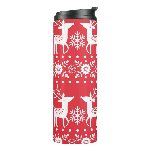 スカンジナビアのクリスマス:雪と鹿 タンブラー (回転左)