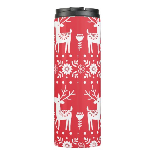 スカンジナビアのクリスマス:雪と鹿 タンブラー (裏面)