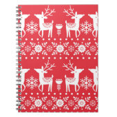 スカンジナビアのクリスマス:雪と鹿 ノートブック (正面)