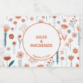 スカンジナビアのサマーフラワーズ ボホウェディング スパークリングワインラベル (シングルラベル)