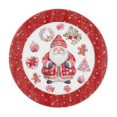 スカンジナビアのサンタクロースレッドラウンド カッティングボード (正面)