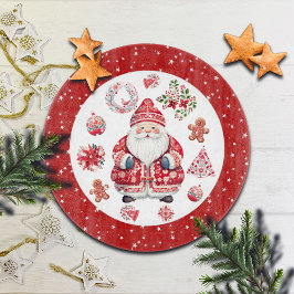 スカンジナビアのサンタクロースレッドラウンド カッティングボード