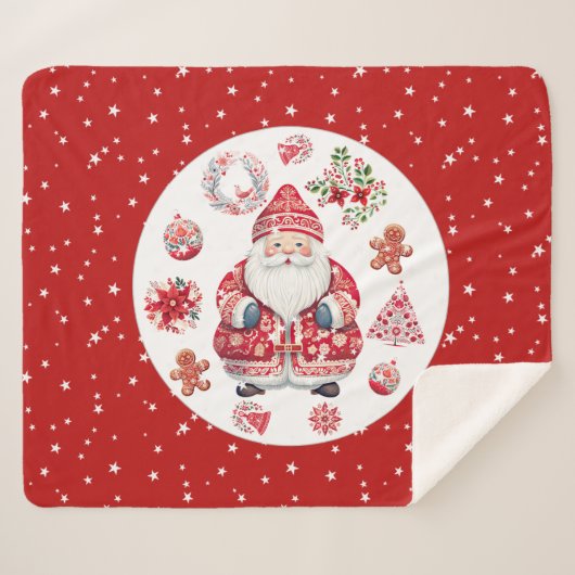 スカンジナビアのサンタクロース赤メディア シェルパブランケット (正面(横))