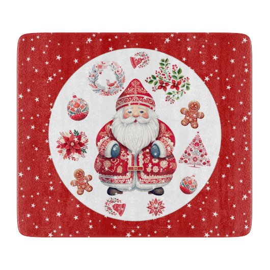 スカンジナビアのサンタクロース赤 カッティングボード (正面)