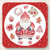 スカンジナビアのサンタクロース赤 コースター (正面)