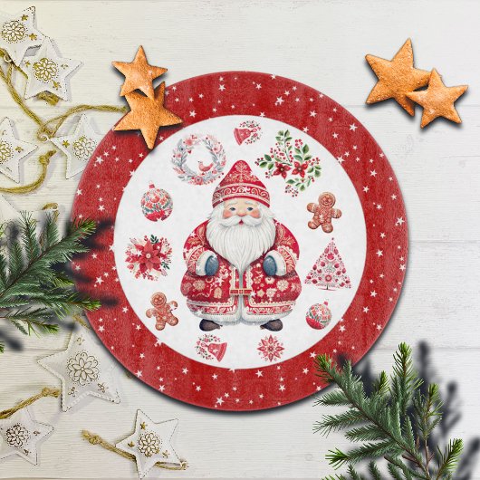 スカンジナビアのサンタクロース 赤い丸 カッティングボード