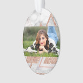 スカンジナビアのシックなバラ金ゴールド幾何学白大理石 オーナメント (正面)