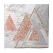 スカンジナビアのシックなバラ金ゴールド幾何学白大理石 タイル (正面)