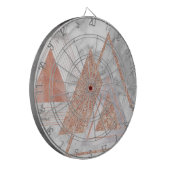 スカンジナビアのシックなバラ金ゴールド幾何学白大理石 ダーツボード (正面左)