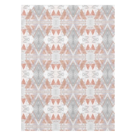 スカンジナビアのシックなバラ金ゴールド幾何学白大理石 テーブルクロス (正面)