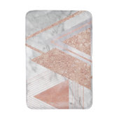 スカンジナビアのシックなバラ金ゴールド幾何学白大理石 バスマット (正面縦)