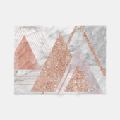 スカンジナビアのシックなバラ金ゴールド幾何学白大理石 フリースブランケット (正面(横))