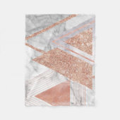 スカンジナビアのシックなバラ金ゴールド幾何学白大理石 フリースブランケット (正面)
