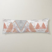 スカンジナビアのシックなバラ金ゴールド幾何学白大理石 ボディピロー (裏面)