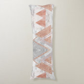 スカンジナビアのシックなバラ金ゴールド幾何学白大理石 ボディピロー (正面縦)