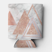 スカンジナビアのシックなバラ金ゴールド幾何学白大理石 缶クーラー (正面)