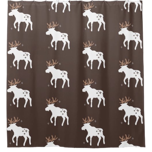 スカンジナビアのシック:ヴィンテージシームレスなパターン シャワーカーテン (正面)