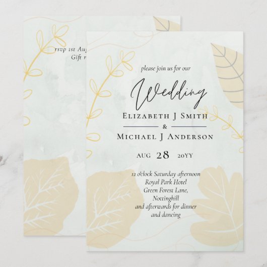 スカンジナビアのジャパンディモダンアブストラクトウェディング (正面/裏面)