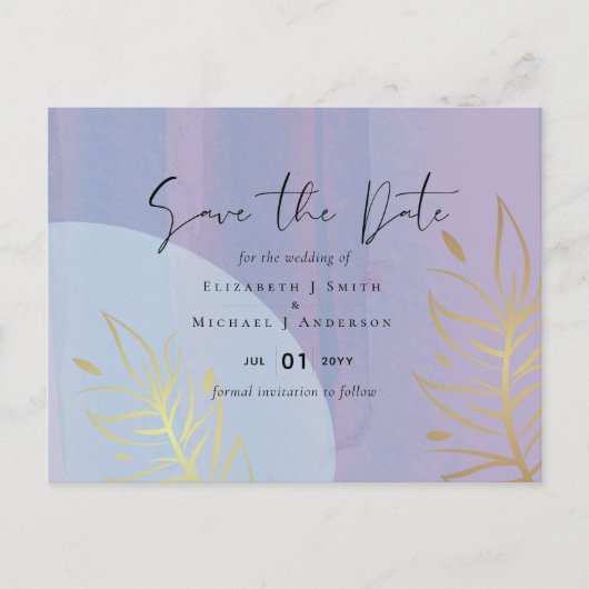 スカンジナビアのジャパンディモダンアブストラクトウェディング ポストカード (正面)