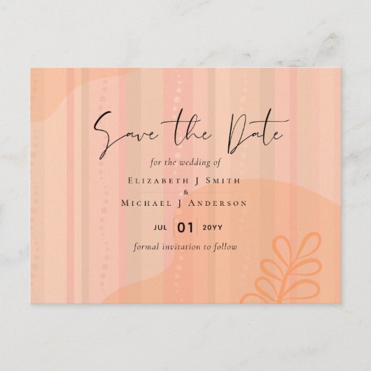 スカンジナビアのジャパンディモダンアブストラクトウェディング ポストカード (正面)