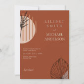 スカンジナビアのジャパンディモダンアブストラクトセーブ日付 招待状 (正面)