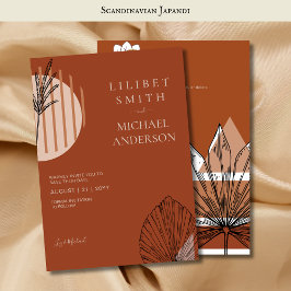 スカンジナビアのジャパンディモダンアブストラクトセーブ日付 招待状
