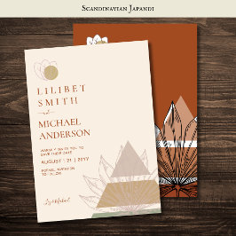 スカンジナビアのジャパンディモダンアブストラクトセーブ日付 招待状