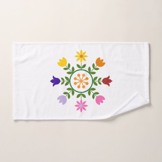 スカンジナビアのスタイルによっては車輪が開花します ハンドタオル (ハンドタオル)