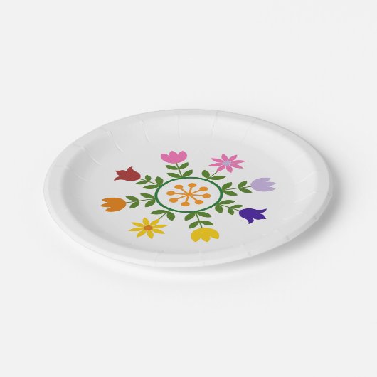 スカンジナビアのスタイルによっては車輪が開花します ペーパープレート (アングル)